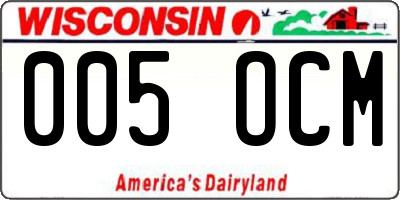 WI license plate 005OCM