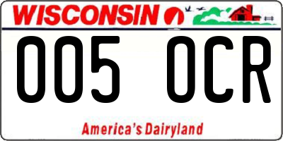 WI license plate 005OCR
