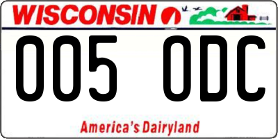 WI license plate 005ODC