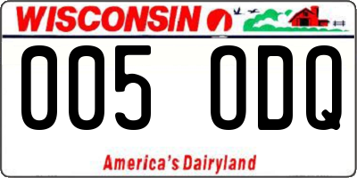 WI license plate 005ODQ
