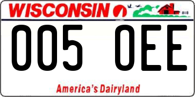 WI license plate 005OEE