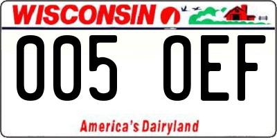 WI license plate 005OEF