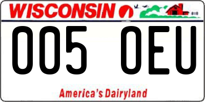 WI license plate 005OEU