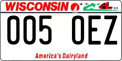 WI license plate 005OEZ