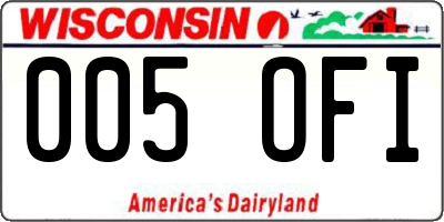 WI license plate 005OFI