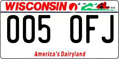 WI license plate 005OFJ