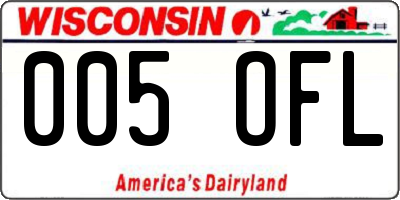 WI license plate 005OFL