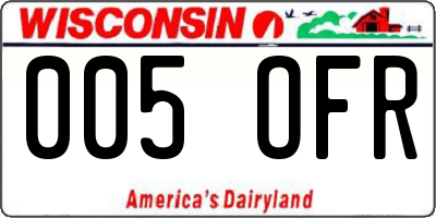 WI license plate 005OFR