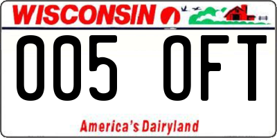 WI license plate 005OFT