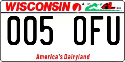 WI license plate 005OFU