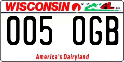 WI license plate 005OGB