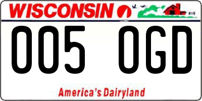 WI license plate 005OGD