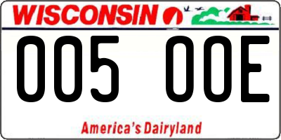 WI license plate 005OOE