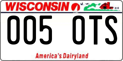 WI license plate 005OTS