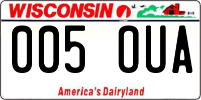 WI license plate 005OUA