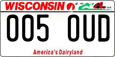 WI license plate 005OUD