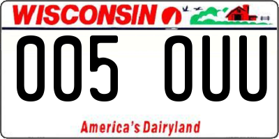 WI license plate 005OUU