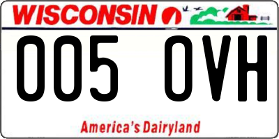 WI license plate 005OVH