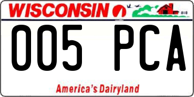 WI license plate 005PCA