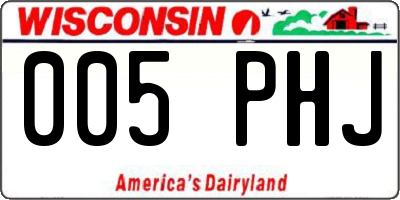 WI license plate 005PHJ