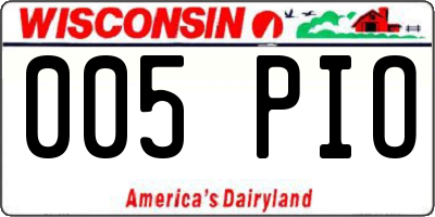 WI license plate 005PIO
