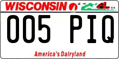 WI license plate 005PIQ