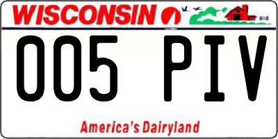WI license plate 005PIV