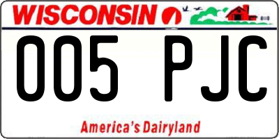 WI license plate 005PJC
