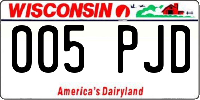 WI license plate 005PJD