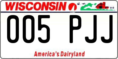 WI license plate 005PJJ