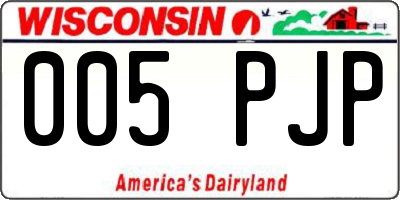 WI license plate 005PJP