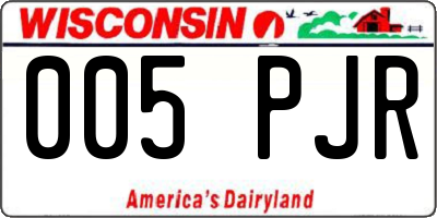 WI license plate 005PJR