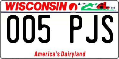 WI license plate 005PJS