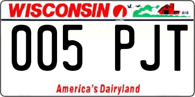 WI license plate 005PJT
