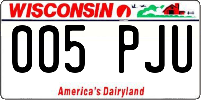 WI license plate 005PJU