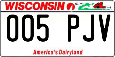WI license plate 005PJV
