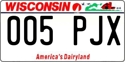 WI license plate 005PJX