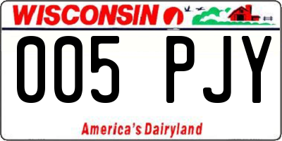 WI license plate 005PJY