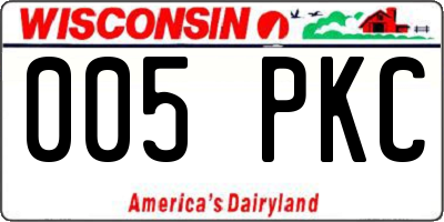 WI license plate 005PKC