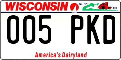 WI license plate 005PKD