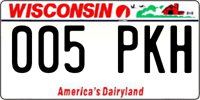 WI license plate 005PKH