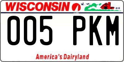 WI license plate 005PKM