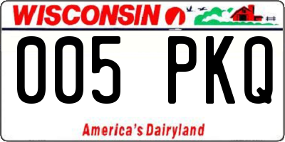 WI license plate 005PKQ