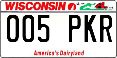 WI license plate 005PKR