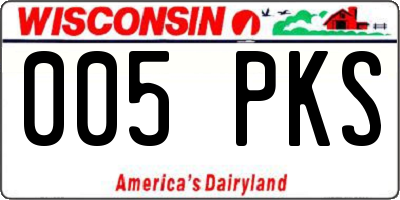 WI license plate 005PKS