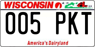 WI license plate 005PKT