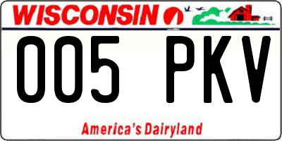 WI license plate 005PKV