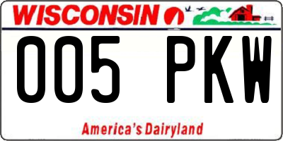 WI license plate 005PKW