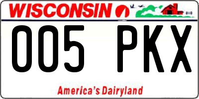 WI license plate 005PKX