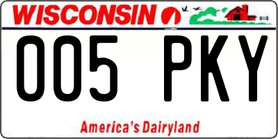 WI license plate 005PKY